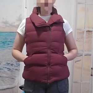 JNBY Burgundy feather Puffer Vest
